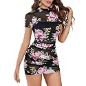 Avidlove Women's Mesh Dress Sheer Lingerie Dresses Mock Neck Party Clubwear