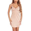 Avidlove Lenceria Sexy Para Mujer Women's Nightwear Sexy Satin Sleepwear Lace Chemises Mini Full Slip
