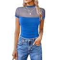 Avidlove Women's Short Sleeve Bodysuit Turtle Neck Body Suits Mesh One Piece Leotard Going Out Tops Date Outfits