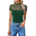 Avidlove Women's Short Sleeve Bodysuit Turtle Neck Body Suits Mesh One Piece Leotard Going Out Tops Date Outfits