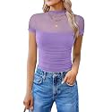 Avidlove Women's Short Sleeve Bodysuit Turtle Neck Body Suits Mesh One Piece Leotard Going Out Tops Date Outfits