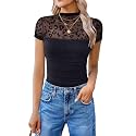 Avidlove Women's Short Sleeve Bodysuit Turtle Neck Body Suits Mesh One Piece Leotard Going Out Tops Date Outfits