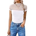 Avidlove Women's Short Sleeve Bodysuit Turtle Neck Body Suits Mesh One Piece Leotard Going Out Tops Date Outfits