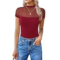 Avidlove Women's Short Sleeve Bodysuit Turtle Neck Body Suits Mesh One Piece Leotard Going Out Tops Date Outfits