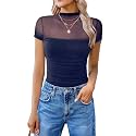 Avidlove Women's Short Sleeve Bodysuit Turtle Neck Body Suits Mesh One Piece Leotard Going Out Tops Date Outfits