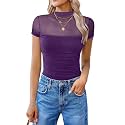 Avidlove Women's Short Sleeve Bodysuit Turtle Neck Body Suits Mesh One Piece Leotard Going Out Tops Date Outfits