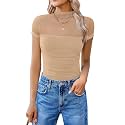 Avidlove Women's Short Sleeve Bodysuit Turtle Neck Body Suits Mesh One Piece Leotard Going Out Tops Date Outfits
