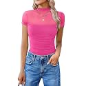 Avidlove Women's Short Sleeve Bodysuit Turtle Neck Body Suits Mesh One Piece Leotard Going Out Tops Date Outfits