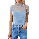 Avidlove Women's Short Sleeve Bodysuit Turtle Neck Body Suits Mesh One Piece Leotard Going Out Tops Date Outfits