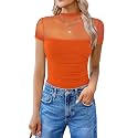 Avidlove Women's Short Sleeve Bodysuit Turtle Neck Body Suits Mesh One Piece Leotard Going Out Tops Date Outfits