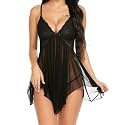 Avidlove Women Lingerie Lace Babydoll V Neck Sexy Sleepwear Strap Chemise