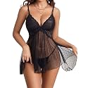 Avidlove Women Lingerie Lace Babydoll V Neck Sexy Sleepwear Strap Chemise