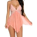 Avidlove Women Lingerie Lace Babydoll V Neck Sexy Sleepwear Strap Chemise