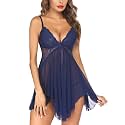Avidlove Women Lingerie Lace Babydoll V Neck Sexy Sleepwear Strap Chemise