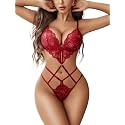 Avidlove Women Lingeries Deep V Teddy Sexy Lace Bodysuit Cut Out Babydoll