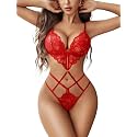 Avidlove Women Lingeries Deep V Teddy Sexy Lace Bodysuit Cut Out Babydoll