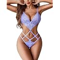 Avidlove Women Lingeries Deep V Teddy Sexy Lace Bodysuit Cut Out Babydoll