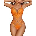 Avidlove Women Lingeries Deep V Teddy Sexy Lace Bodysuit Cut Out Babydoll