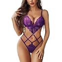 Avidlove Women Lingeries Deep V Teddy Sexy Lace Bodysuit Cut Out Babydoll