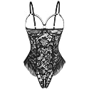 Avidlove Women One Piece Lingerie Sexy Lace Babydoll Mini Bodysuit