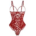 Avidlove Women One Piece Lingerie Sexy Lace Babydoll Mini Bodysuit
