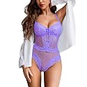 Avidlove Women Sexy Lingerie Sheer Lace Bodysuit V Neck Teddy Lingerie