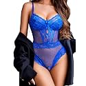 Avidlove Women Sexy Lingerie Sheer Lace Bodysuit V Neck Teddy Lingerie
