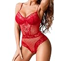 Avidlove Women Sexy Lingerie Sheer Lace Bodysuit V Neck Teddy Lingerie