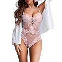 Avidlove Women Sexy Lingerie Sheer Lace Bodysuit V Neck Teddy Lingerie