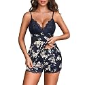 Avidlove Women Sleepwear Satin Pajamas Set Lace Camisole Shorts Nightwear