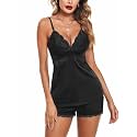 Avidlove Women Sleepwear Satin Pajamas Set Lace Camisole Shorts Nightwear