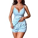 Avidlove Women Sleepwear Satin Pajamas Set Lace Camisole Shorts Nightwear