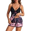 Avidlove Women Sleepwear Satin Pajamas Set Lace Camisole Shorts Nightwear