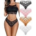 Avidlove Womens Underwear Lace Thongs Cheeky Panties with Criss Cross Back