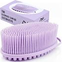 Avilana Premium Silicone Body Scrubber - Trusted Since 2017 - SGS Certified Food Grade Dual Sided Bath Brush, Quick-Dry Exfoliating Loofah Alternative, Massage Brush Sensitive Skin Women Men