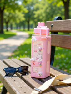 AVIRA OVERSEAS Kawaii Water Bottle with Straw