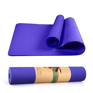 avira tpe anti-slip yoga mat for women amp men  extra thick 6mm with carry strap  foldable lightweight fitness amp exercise mat for home gym kids yoga
