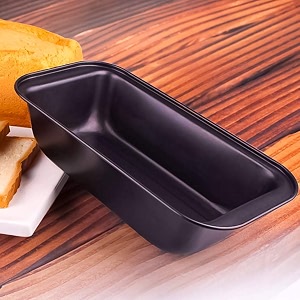 avirom microwave oven safe non-stick carbon steel baking tray for muffin cupcake mini loaf mould pan for home baking tools 1 pcs  rectangle shape