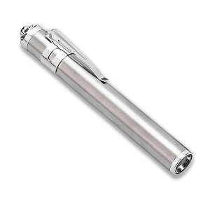 avis aluminium pocket pen torch light for doctors  nurses  medical students  moon light  super bright  free battery pack of 2 silver