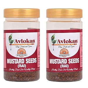avlokan fresh  natural mustard seeds small  sarso  whole rai 100 grams  pack of 2