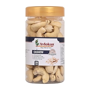 avlokan natural crunchy cashews nuts  high protein no gmo zero trans fat zero cholesterol pack of 1 x 100 g
