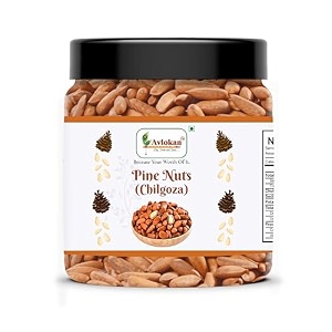 avlokan pine nuts with shell-250gm jar pack raw afghani chilgoza giri