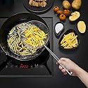 Stainless Steel Multi Functional Filter Deep Fry Oil Strainer for Kitchen, Jhara Puri Strainer with Stainless Steel Handle (2 PC Set)