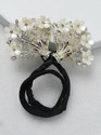 avnish Rhinestone Flower Hair Clip, French white Twist Bun Lazy Hair Curler Bun Maker Bun Clip (White)