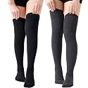 AVNISH Women's Calf Length Woolen Thumb Socks, Solid Winter Snow Warm Fleece Lined Thermal Stretchy Elastic Regular Thick Wool Fur Velvet Snow Socks Plush Girls/Ladies/Women