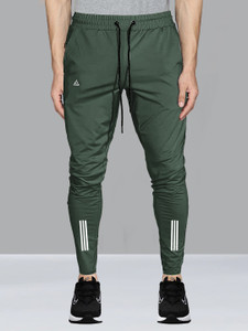 AVOLT Solid Men Dark Green Track Pants