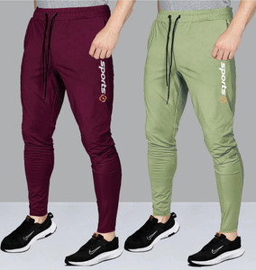 AVOLT Solid Men Maroon Light Green Track