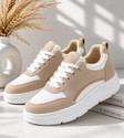 Avose Stylish Beige Casual Sneakers For Women