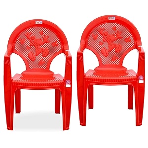 avro furniture glossy baby chair for kidstodlersnursery upto 40 kg bearing capacity and strong amp sturdy structure set of 2red color
