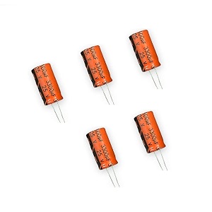 avs components 3300uf 25v aluminium electrolytic capacitor - pack of 5 pcs